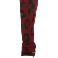 Leopard nahtlose Fleece Futter Leggins Burgund